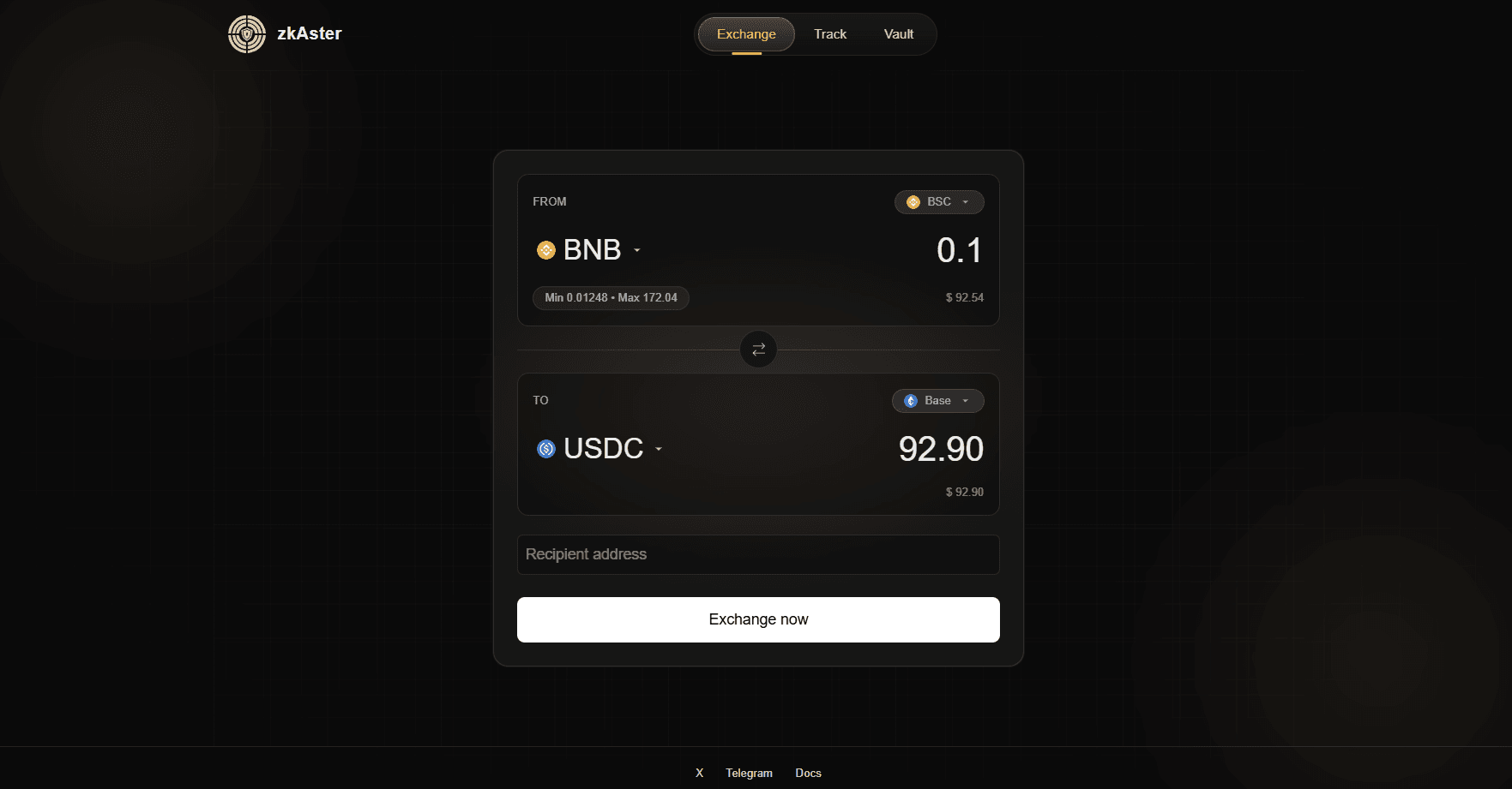 Asterdex Interface